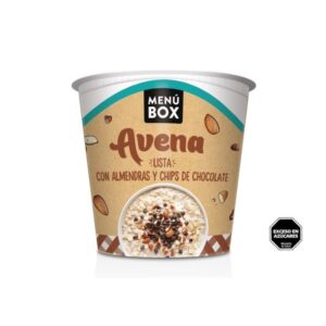Avena lista con almendras y chips de chocolate 59g - Menú Box