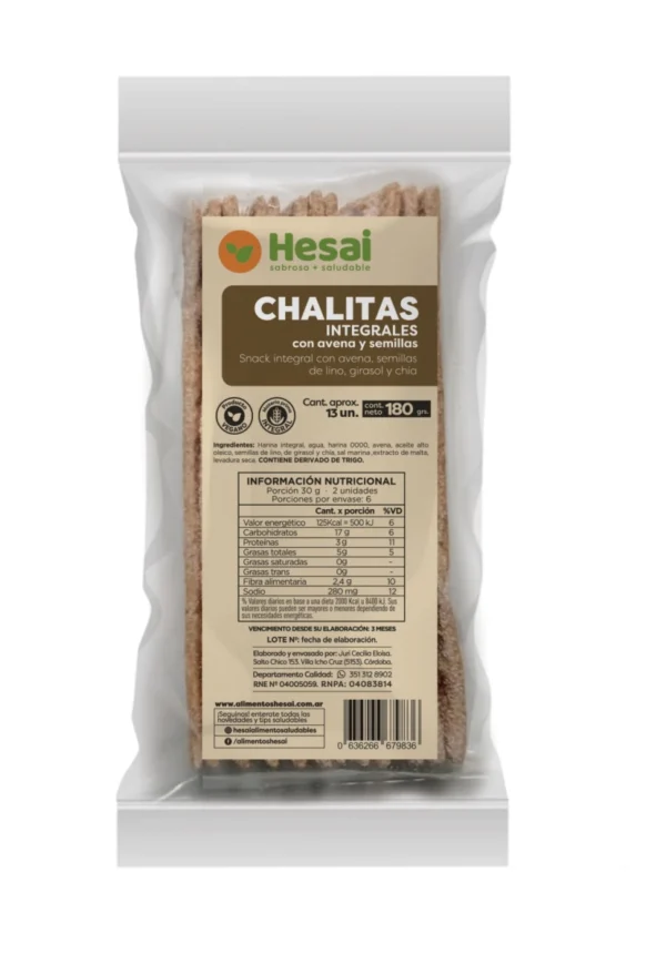 Chalitas Integrales con avena y semillas 180g