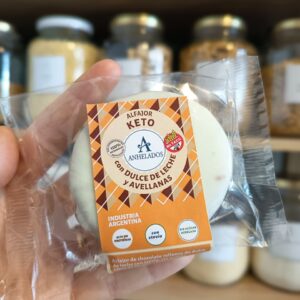 Alfajor Keto con Dulce de leche y Avellanas 70g- Sin TACC. ANHELADOS
